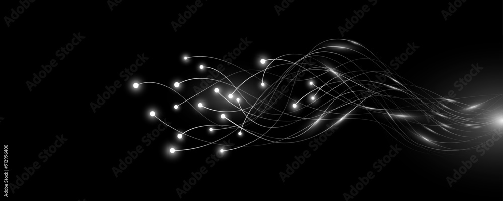 Poster ai futuristic neural connectors analyze big data into cyberspace. science technology background. neu
