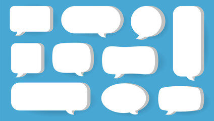 Set of white cloud comic speech vector ilustration