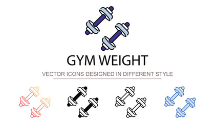 Gym Weight icon design with white background stock illustration