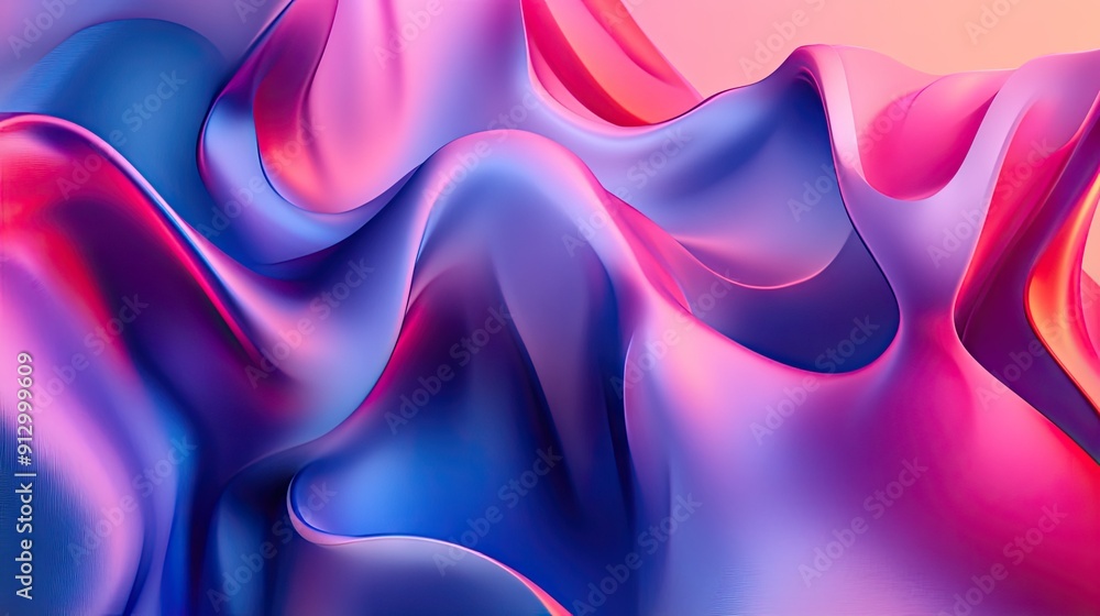 Poster 3d abstract fluid geometry with a gradient backdrop. modern design element for multipurpose usage. -
