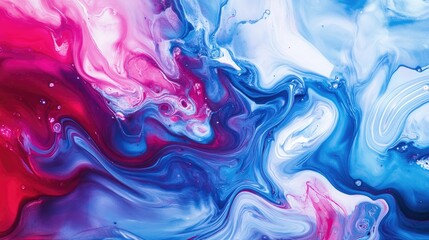 Obraz premium Abstract background with flowing ink patterns and bright contrasting colors, evoking a sense of fluidity and artistic expression