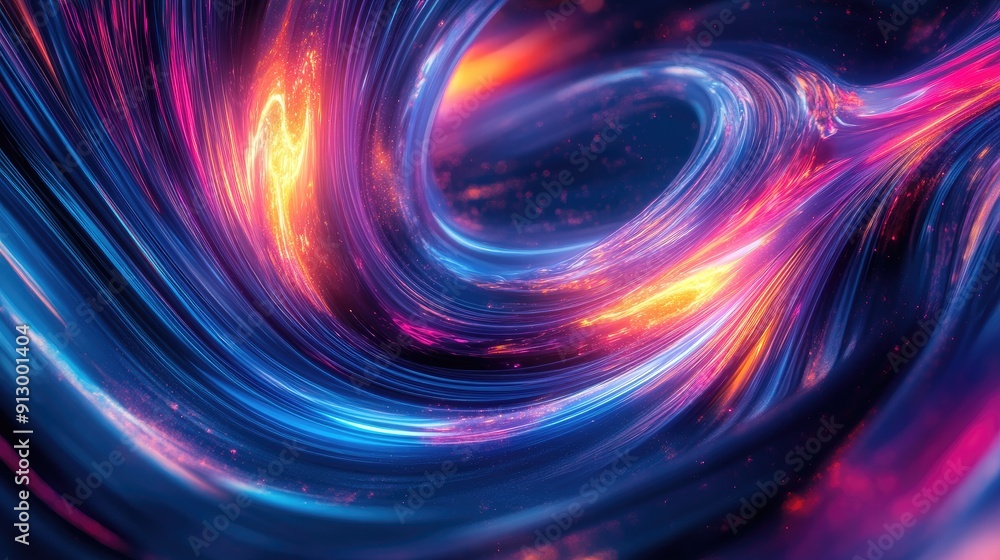 Poster abstract background with luminous, swirling patterns and vibrant colors, creating a sense of motion 