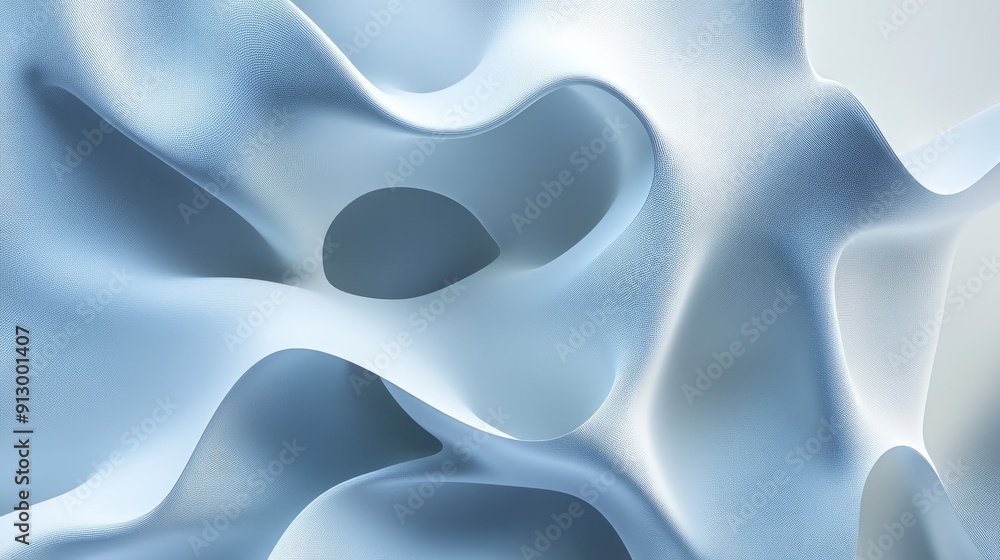 Poster abstract 3d fluid geometric forms with a smooth gradient background. ideal for versatile design need