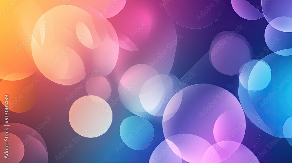 Poster abstract background with overlapping circles and gradient tones, evoking a sense of harmony and bala