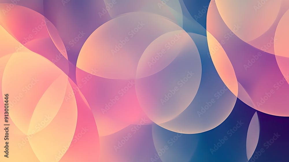 Poster abstract background with overlapping circles and gradient hues, evoking a sense of balance and harmo