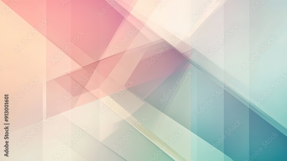 Poster abstract background with overlapping geometric shapes and soft pastel tones, evoking a sense of harm
