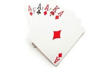 A deck of playing cards with the letters A, K, and A on the top. The cards are stacked on top of each other
