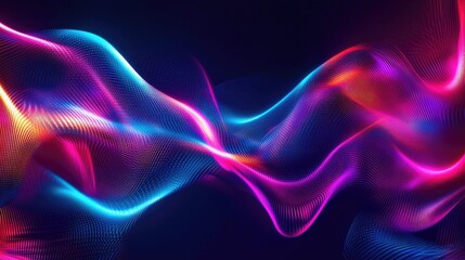 Abstract background with pulsating light waves and vibrant hues, creating a sense of rhythm and dynamic movement