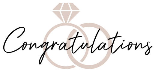 Congratulations On Your Wedding | Marriage Congrats | Newly Weds Vector Art | Wedding Rings