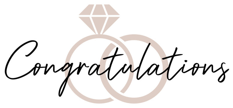 Congratulations On Your Wedding | Marriage Congrats | Newly Weds Vector Art | Wedding Rings