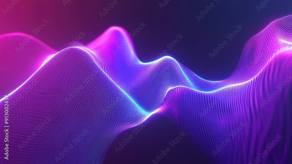 Poster abstract 3d shape with ultraviolet glow and neon lines on a dynamic backdrop. energy concept.