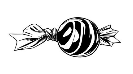Lone piece of hard candy with clear lines, no extraneous elements, vector illustration art