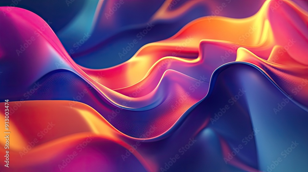 Poster abstract fluid 3d geometry with a gradient background. great for modern design and multipurpose appl