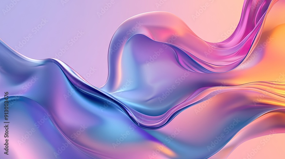 Poster abstract fluid 3d geometry with a gradient background. great for modern design and multipurpose appl