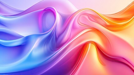 Obraz premium Abstract fluid wave gradient background with bright glassy textures in 3D.