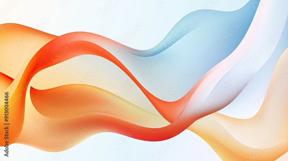 Poster abstract geometric background with smooth liquid shapes on a light white surface in 3d vector format