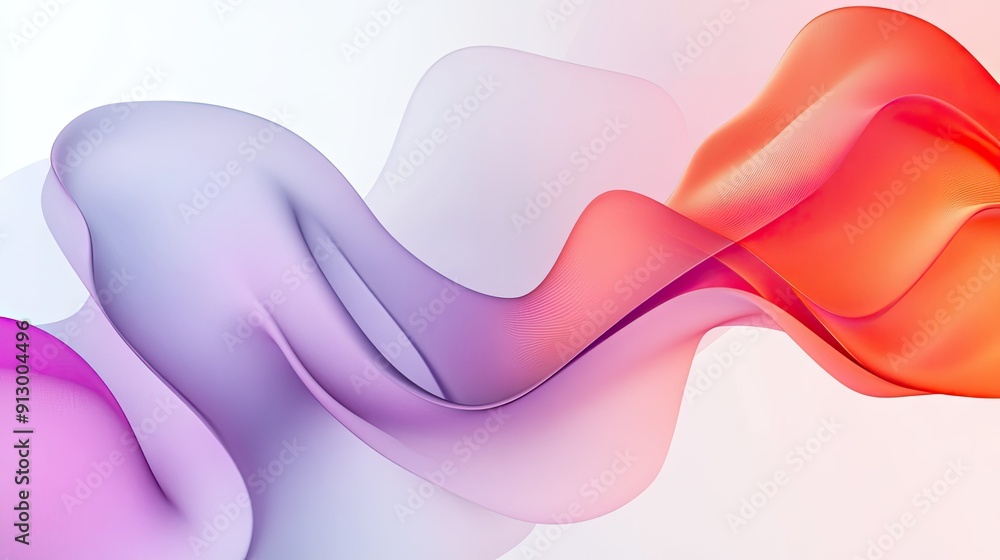 Poster abstract geometric background with smooth liquid shapes on a light white surface in 3d vector format