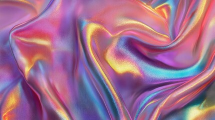 Abstract iridescent fabric and holographic texture collage, great for digital designs.