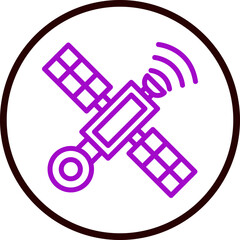 Satelite Vector Line Purple Circle Black