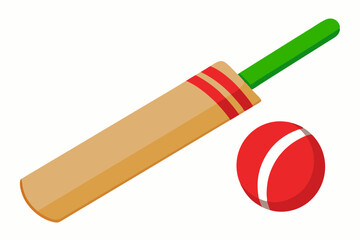 Vector illustration with cricket bat