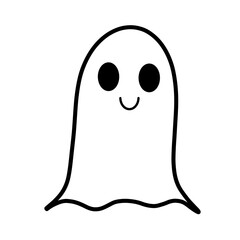 Raster drawing of a ghost in cartoon style