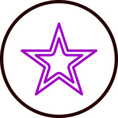 Star Vector Line Purple Circle Black