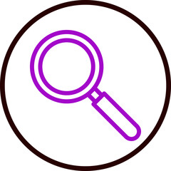 Magnifying glass Vector Line Purple Circle Black