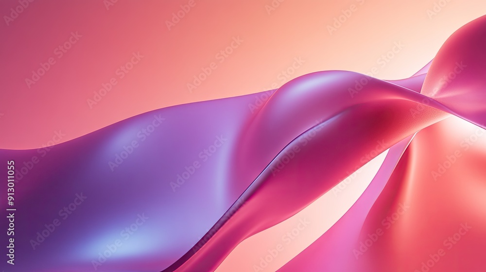 Poster fluid 3d geometric forms with a smooth gradient background. perfect for versatile design and creativ
