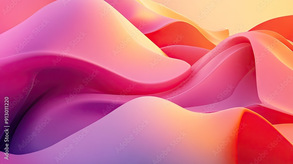 Aufkleber fluid abstract 3d geometry with a vibrant gradient backdrop. suitable for various design application