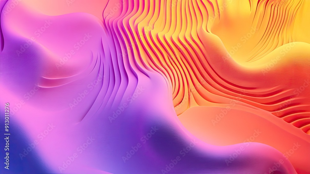 Aufkleber fluid abstract 3d geometry with a vibrant gradient backdrop. suitable for various design application