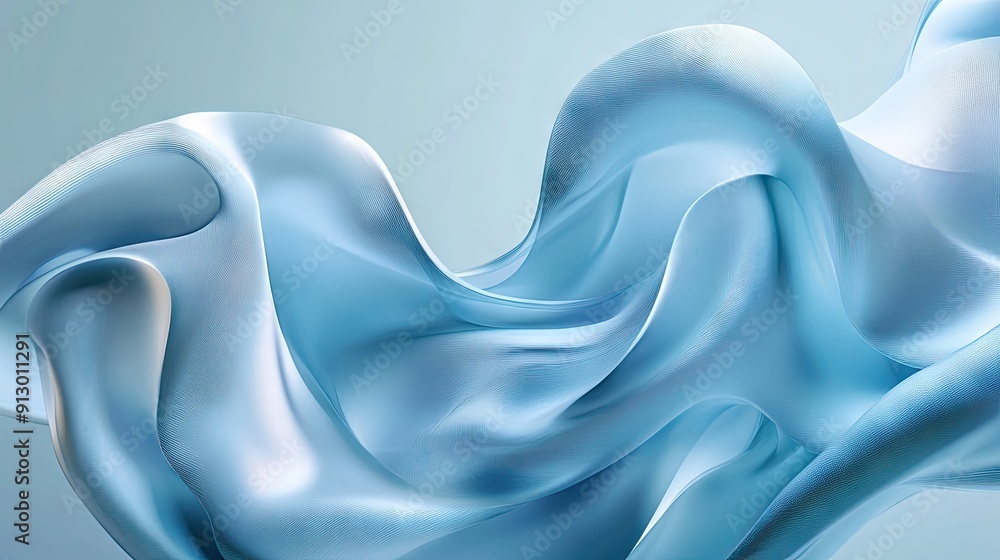 Poster fluid geometric 3d shapes in an abstract render with a smooth gradient background. ideal for multipu