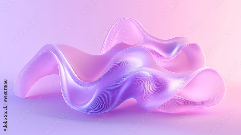 Aufkleber geometric shapes in fluid 3d render with a gradient backdrop. ideal for modern and multipurpose desi