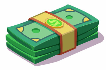 Dollar bills stack Green banknote packs