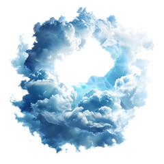 Realistic thunder cloud isolated on transparent background. Cloudy frame with empty space