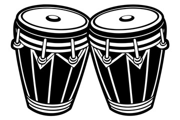 Vector art of congas, capturing the rhythmic essence