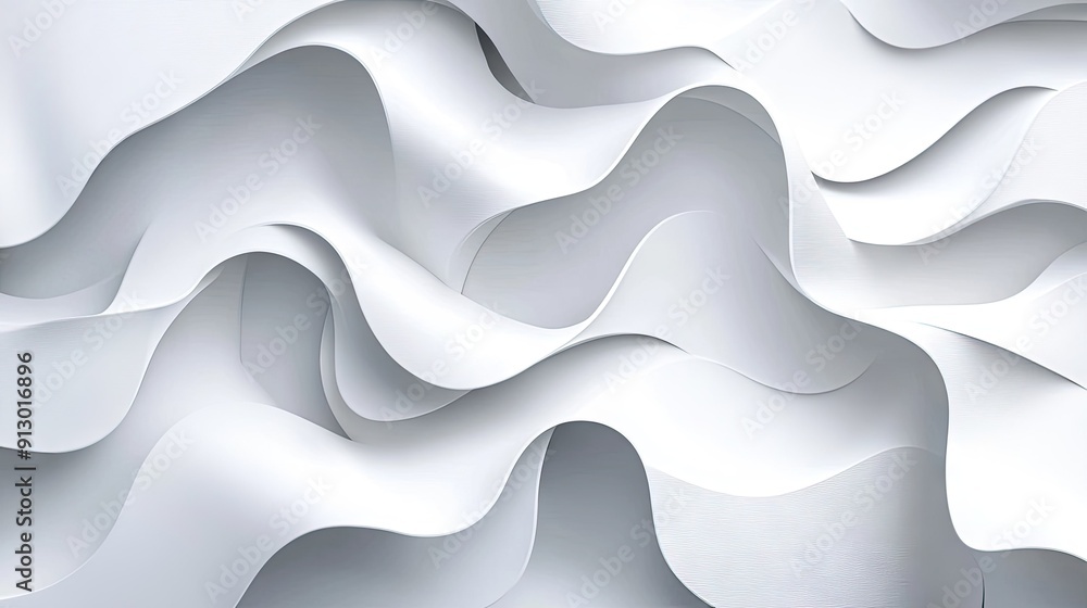 Fototapete light white background with 3d liquid shapes, creating an abstract geometric pattern in vector forma