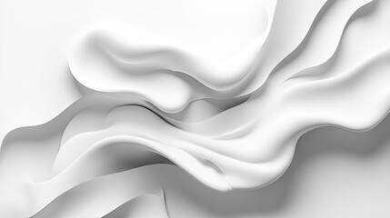 Obraz premium Light white background with flowing 3D liquid shapes, creating an abstract geometric design in vector format.