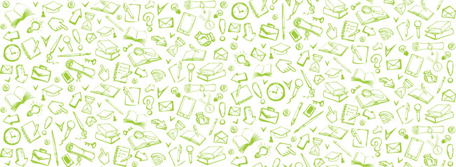 Vector background. Pattern of various icons