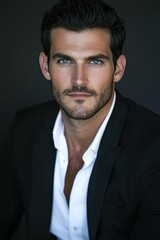 Portrait of man in suit with a serious expression