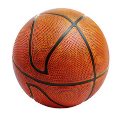 Obraz premium Classic orange basketball ball is isolated on a white background, highlighting its textured surface and iconic design