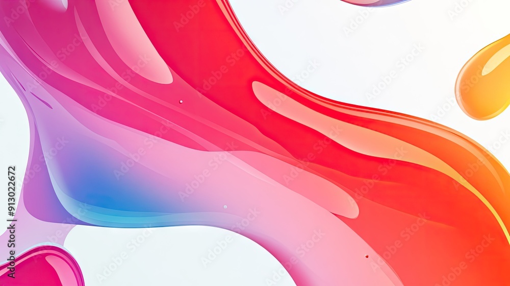 Poster vector illustration of an abstract geometric background with smooth liquid shapes on a light white s