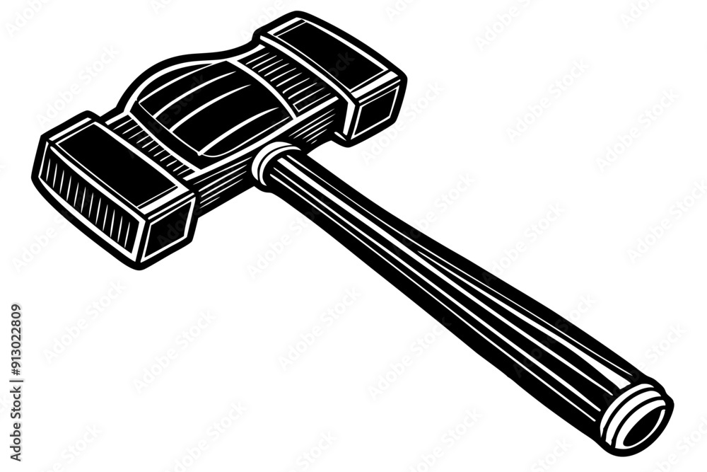 Wall mural hammer icon in filled line style