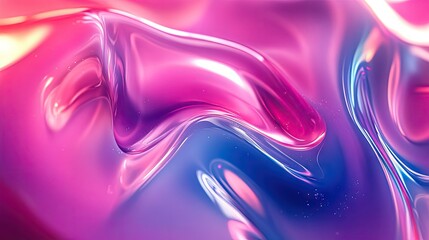 Obraz premium Vibrant fluid wave 3D background with bright glass gradient textures.