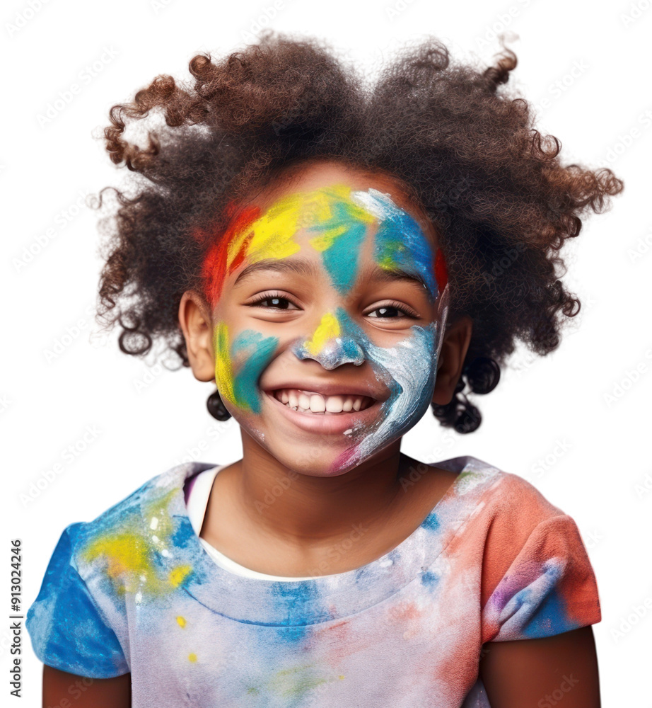 Poster PNG Little african girl child creativity portrait.