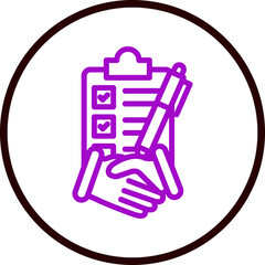 Business Agreement Vector Line Purple Circle Black