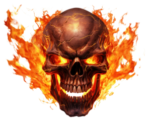 PNG Fire skull white background creativity explosion.