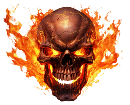 PNG Fire skull white background creativity explosion.
