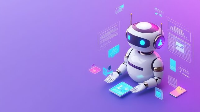 AI chatbot interacting with users, Tools, Showcasing customer service automation through AI