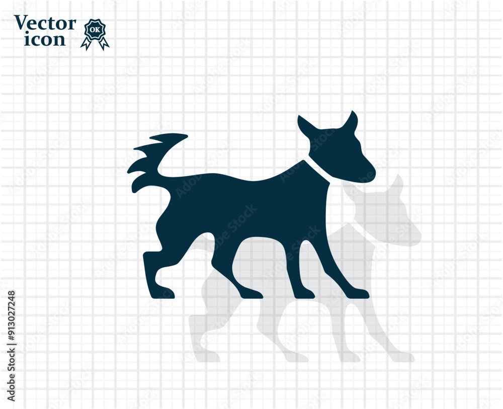 Poster vector dark color icon with shadow on light checkered background