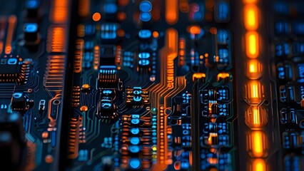 close up of electronic circuit board